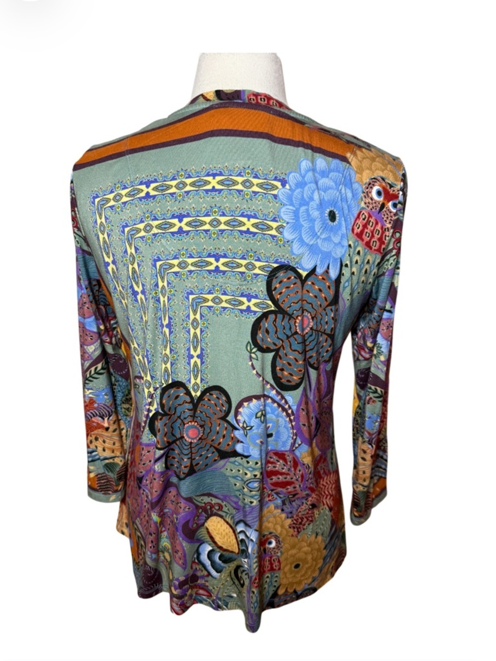 Johnny Was Madison Favorite Print V-Neck Long Sleeve Swing Top - Medium - Picture 5 of 9
